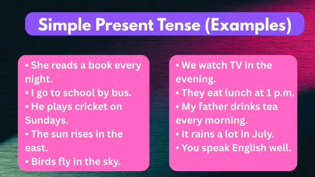 Examples of Simple Present Tense