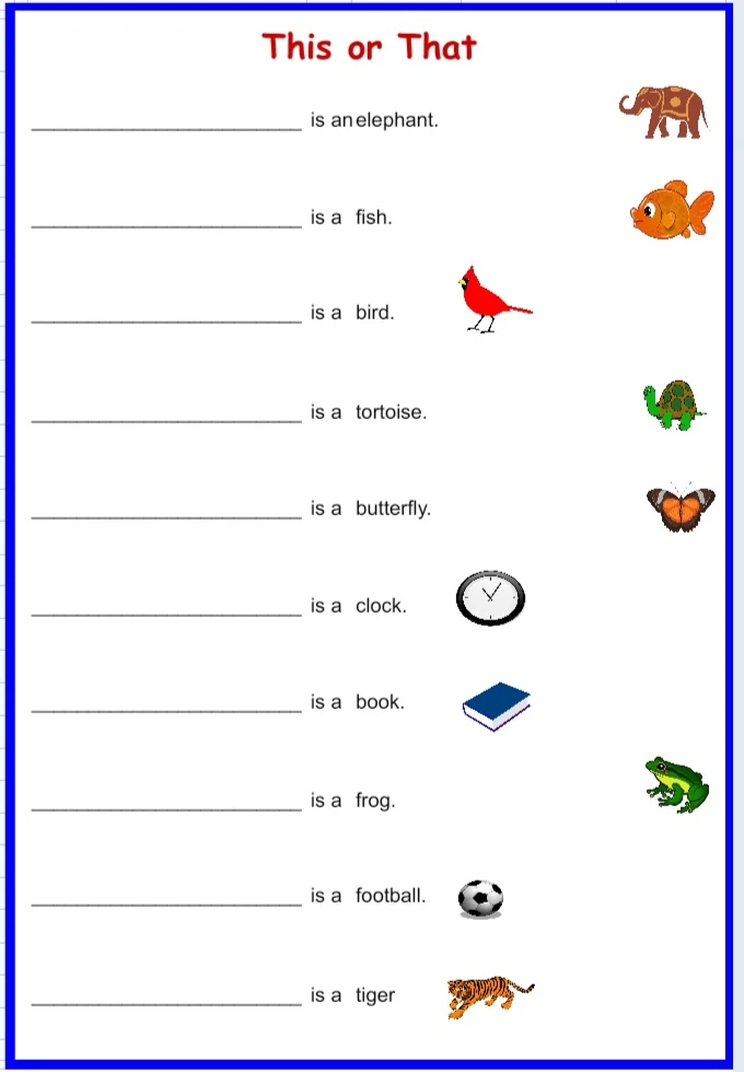 This and That Worksheet