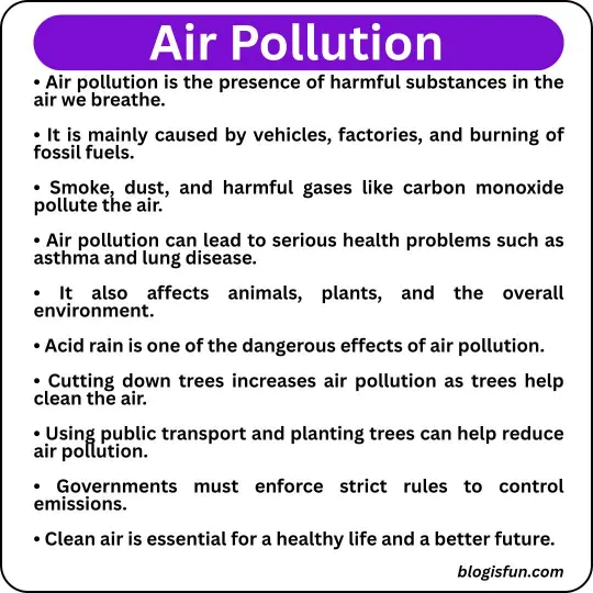 10 Lines on Air Pollution