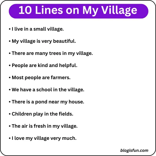 10 Lines on My Village