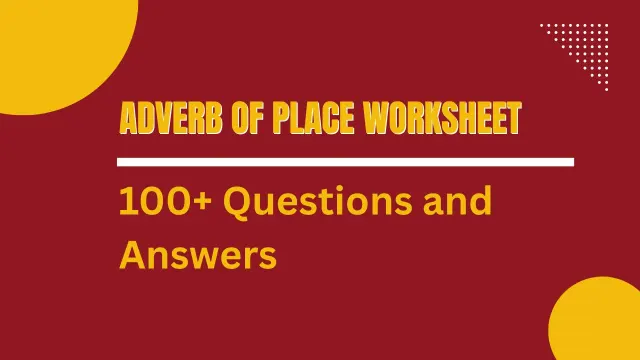 Adverb of place Worksheet